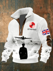 Men's Remembrance Day Lest We Forget Printed Sweatshirt