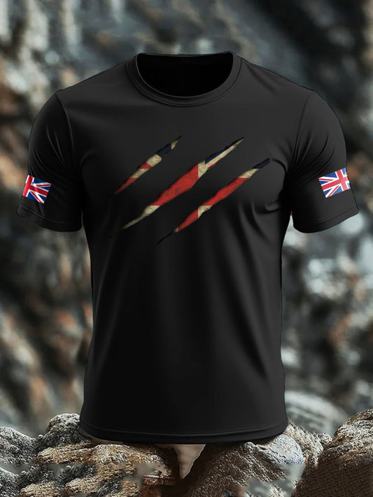 Men's UK Flag Skull Printed T-shirt