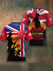 Men's Remembrance Day Lest We Forget Short Sleeves T-shirt