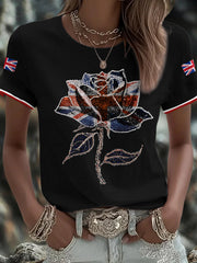 Women's UK Flag Art Printed T-shirt