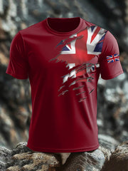 Men's Britsh Imitation Cotton Short-Sleeved Printed T-shirt