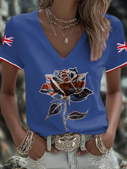 Women's UK Flag Art Printed T-shirt