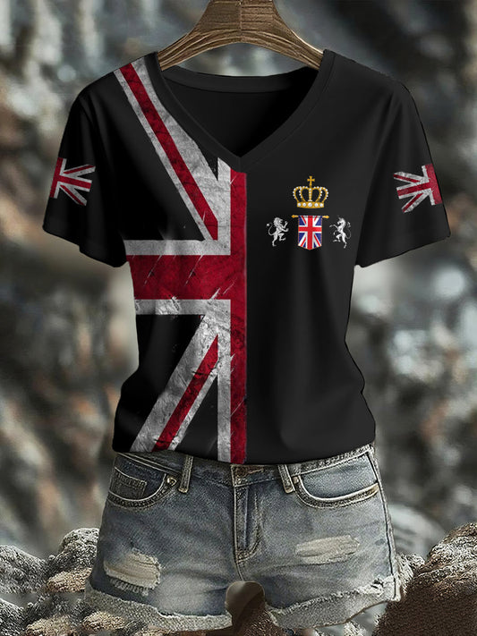 Women's UK Flag Printed T-shirt