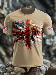 Men's UK Lion Flag Printed T-shirt