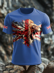 Men's UK Lion Flag Printed T-shirt