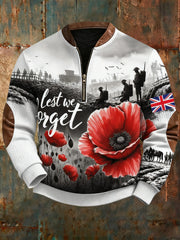 Men's Remembrance Day Lest We Forget Printed Sweatshirt