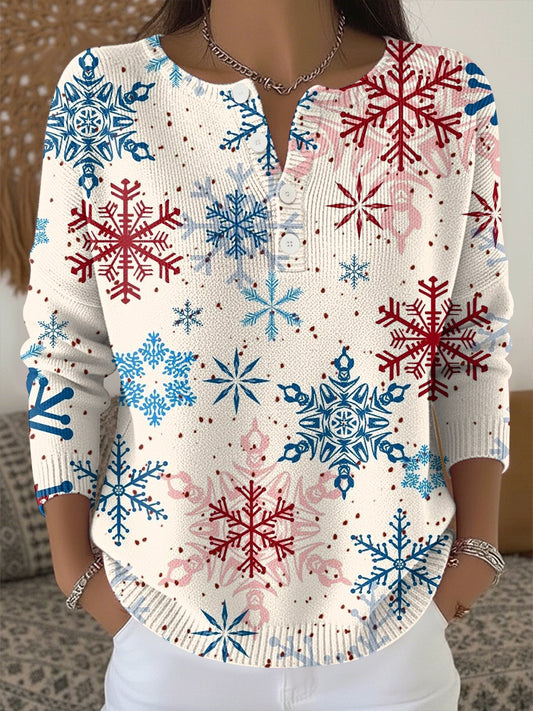 Women's Christmas Print Knit Top