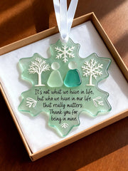 Snowflake Sea Glass Friendship Ornament
