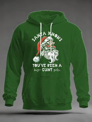 Men's Funny Christmas Santa Claus Print Oversized Drop-Shoulder Hoodie with Pockets