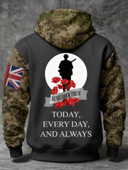 Men's 11th November Remembrance Day LEST WE'S FORGET Poppy Remembrance Hoodie