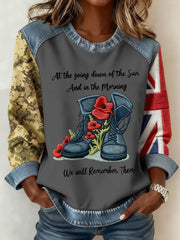 Women's 11th November Remembrance Day LEST WE'S FORGET Poppy Remembrance Sweatshirt