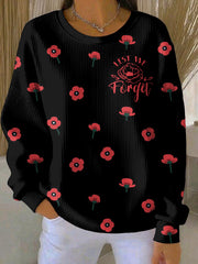 Women's Remembrance Day Print Casual Sweatshirt