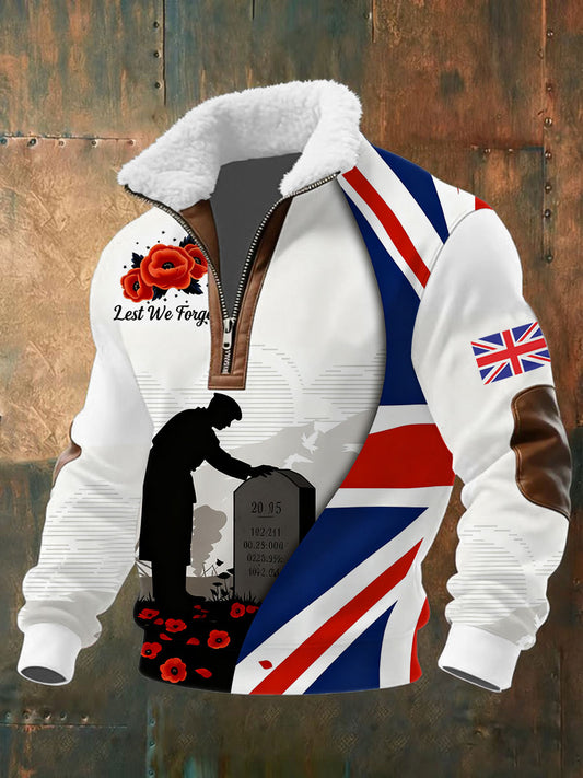 Men's Remembrance Day Lest We Forget Printed Sweatshirt