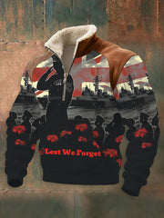 Men's Remembrance Day Lest We Forget Printed Sweatshirt