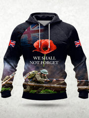 Men's Remembrance Day  We Shall Not Forget Hoodie