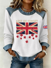 Women's Remembrance Day Print Waffle Sweatshirt