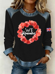Women's Remembrance Day Print Waffle Sweatshirt