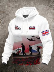 Men's Remembrance Day Lest We Forget Printed Hoodie
