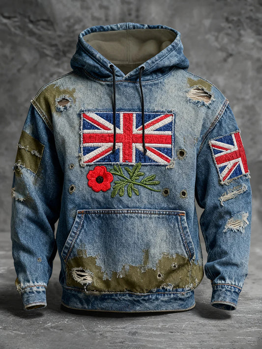 Men's Remembrance Day Lest We Forget Hoodie with Pockets