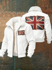 Men's British vintage flag print coat