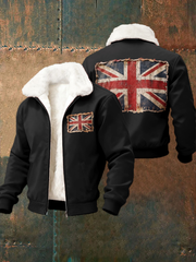 Men's British vintage flag print coat