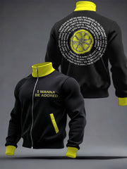 Men's I Wanna Be Adored Lemon Roses Music Lover Printed Coat