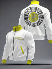 Men's I Wanna Be Adored Lemon Roses Music Lover Printed Coat