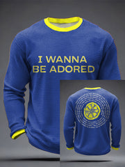 Men's I Wanna Be Adored Lemon Roses Music Lover Printed Waffle Tops