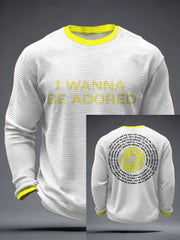 Men's I Wanna Be Adored Lemon Roses Music Lover Printed Waffle Tops
