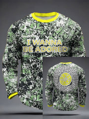 Men's I Wanna Be Adored Lemon Roses Music Lover Printed Waffle Tops