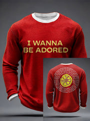 Men's I Wanna Be Adored Lemon Roses Music Lover Printed Waffle Tops