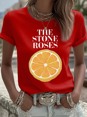 Women's Lemon Roses Music Lover short-sleeved T-shirt