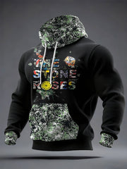 Men's Lemon Roses Music Lover Printed Hoodie