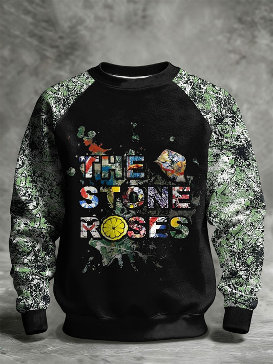 Men's Lemon Roses Music Lover Printed Sweatshirt