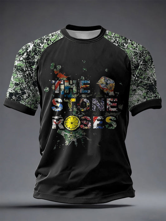 Unisex Lemon Roses Music Lover Printed T-shirt