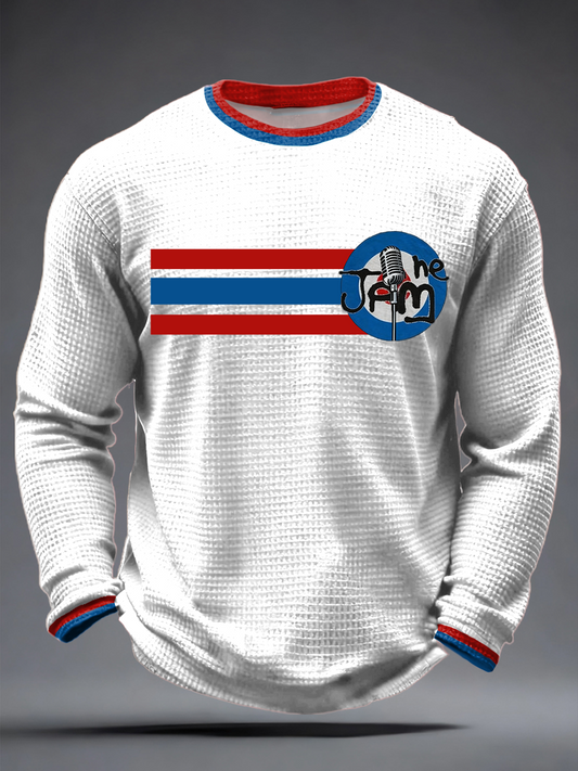 Men's Modfather UK Music Mods Lover Waffle Long Sleeve T-Shirt
