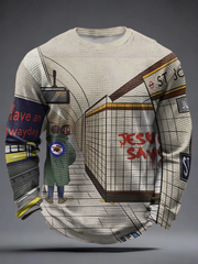 Men's Modfather UK Music Mods Lover Waffle Long Sleeve T-Shirt