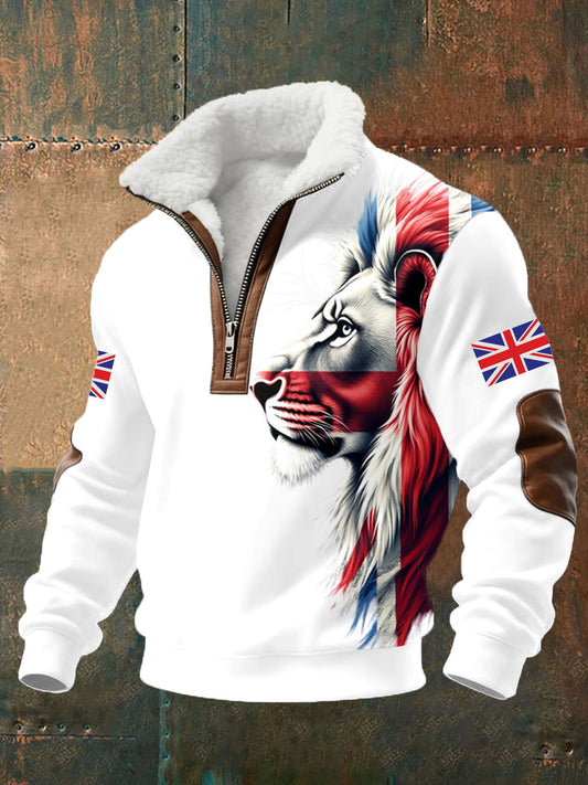 Men's Vintage British Lion Print Sweatshirt