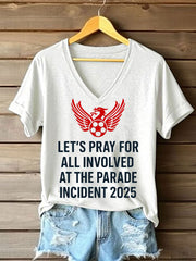 Women's Pray For All Involved British Soccer Printed T-shirt