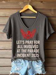 Women's Pray For All Involved British Soccer Printed T-shirt