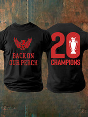 Men's Football 24/25 20th Champion Printed T-shirt