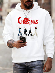 Men's Merry Chrsitmas Retro Classic Legendary Rock Band Print Gift For Fans Casual Hoodie