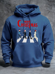 Men's Merry Chrsitmas Retro Classic Legendary Rock Band Print Gift For Fans Casual Hoodie