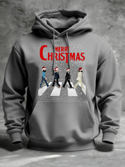 Men's Merry Chrsitmas Retro Classic Legendary Rock Band Print Gift For Fans Casual Hoodie