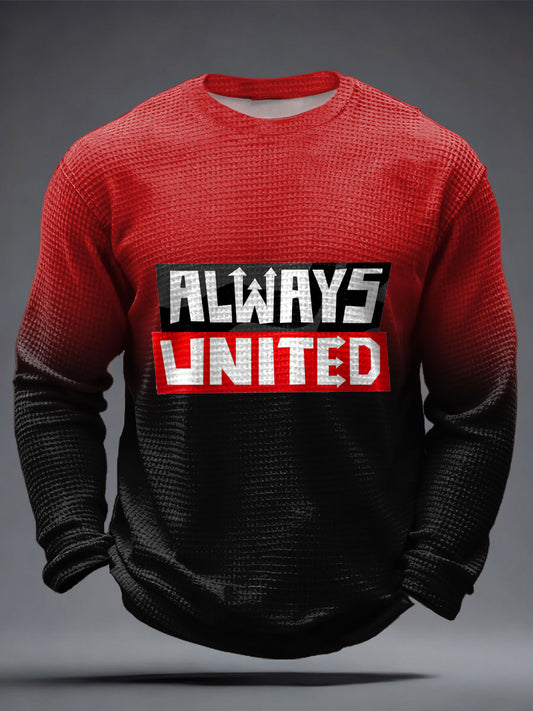 Men's UK Football Lover United Red Devil Printed Waffle Tops