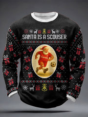 Men's UK Football Lover Christmas Printed Waffle Tops