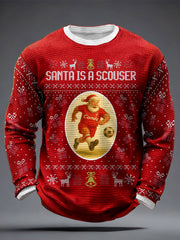 Men's UK Football Lover Christmas Printed Waffle Tops