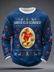 Men's UK Football Lover Christmas Printed Waffle Tops