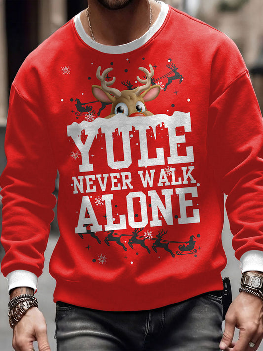 Men's UK Football Lover Christmas Printed Sweatshirt