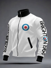 Men's UK Mod Music Lover Printed Coat